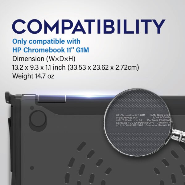 Hexpact 360 Case for HP Fortis Flip G1m 11 Chromebook - Black - Image 2