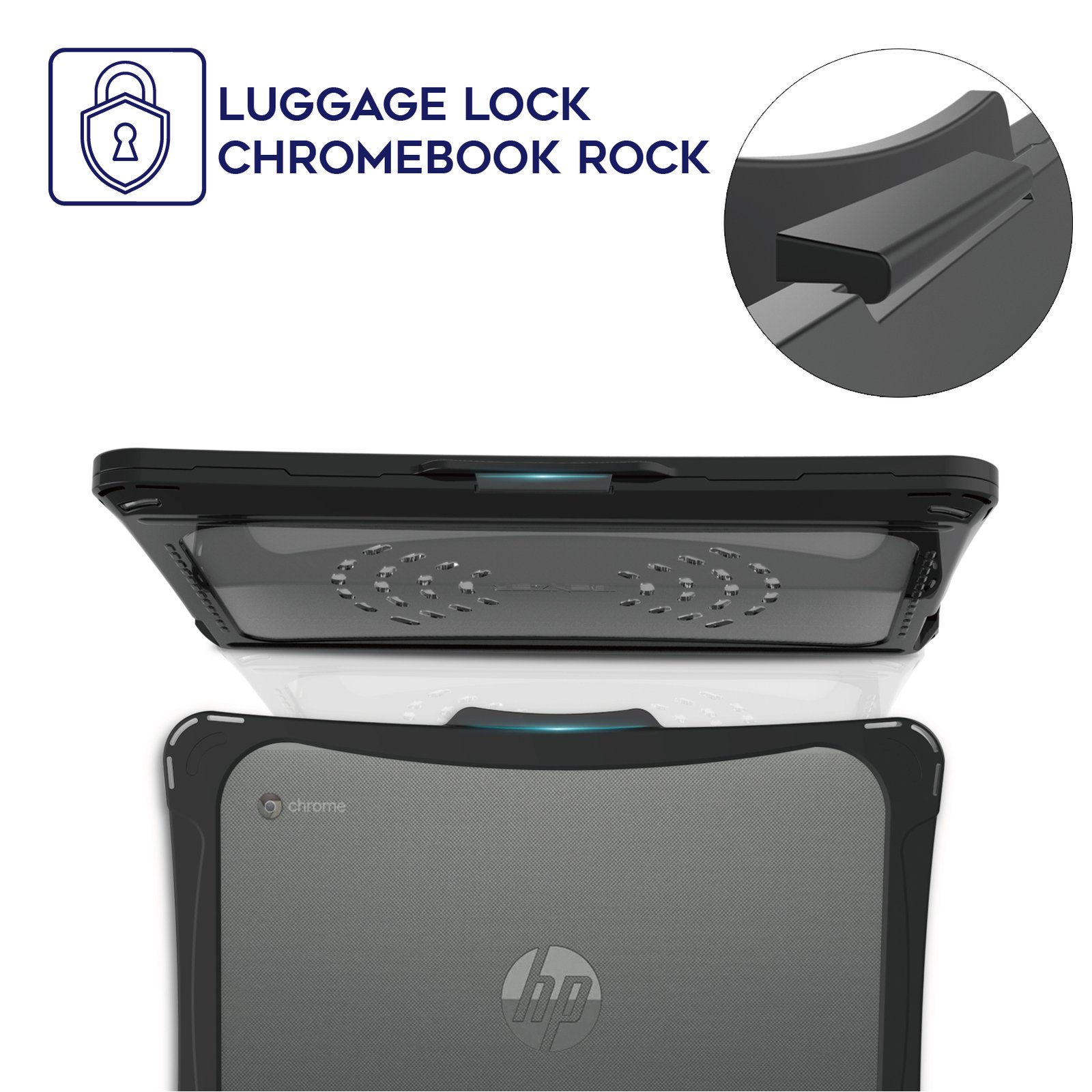 Hexpact SecureLock Case for HP Fortis G1i 11 Chromebook - Black - Image 3
