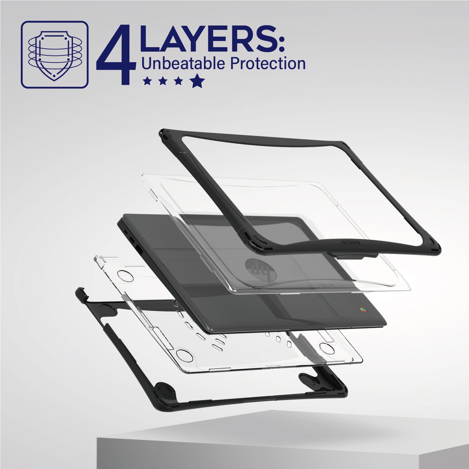 Hexpact SecureLock Case for HP Fortis G1i 11 Chromebook - Black - Image 2