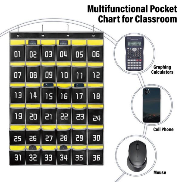 IBenzer Class Pocket Chart - 36 Pockets Black - Image 4